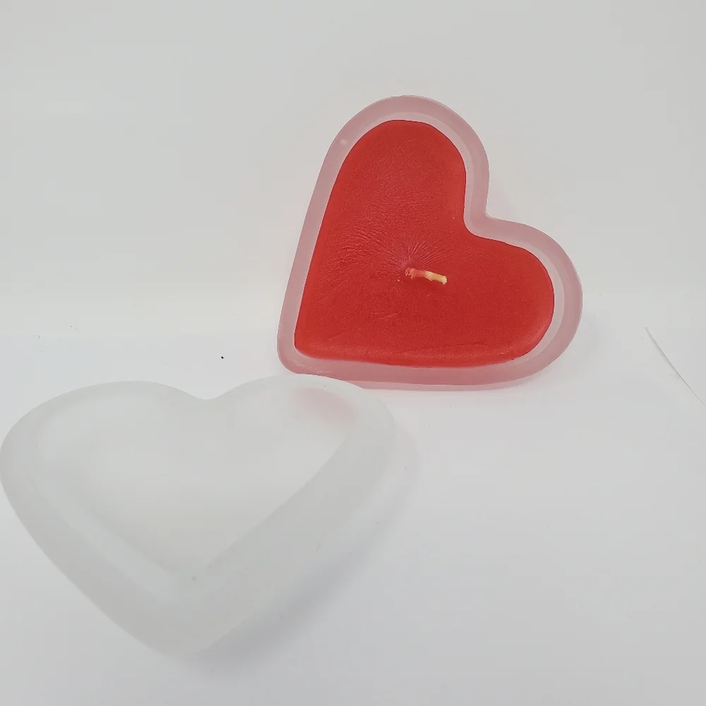 Frosted Red Heart Shaped Candle